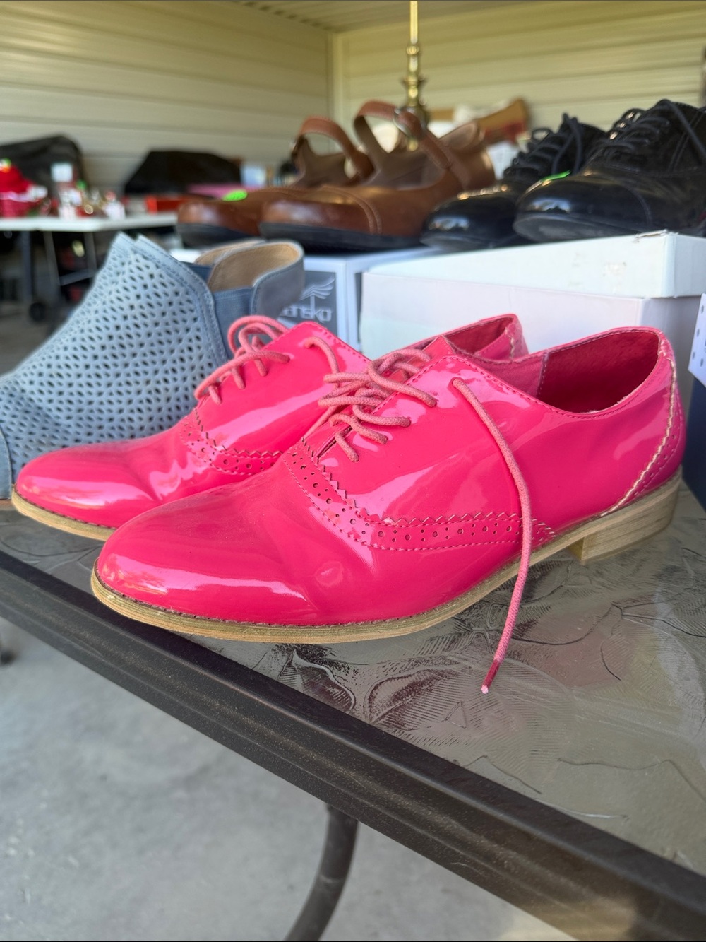 twiggy LONDON Hot Pink Patent Lace-Up Oxfords